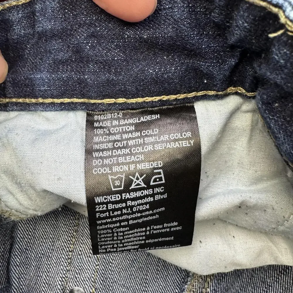 Southpole Shorts Mens 36 Blue Distressed Denim Ripped Jean Relaxed Fit Urban